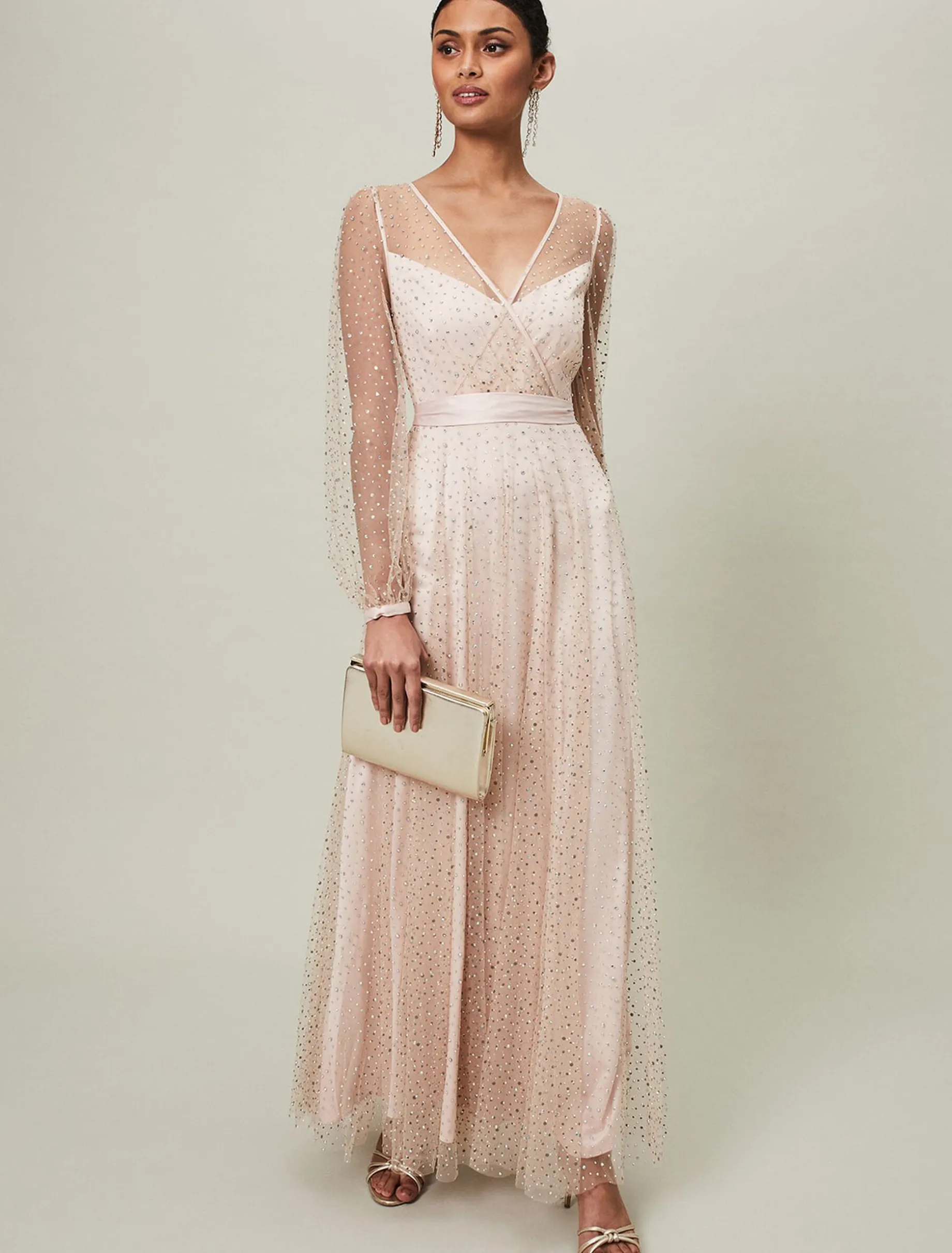Ashley Embellished Sheer Maxi Dress