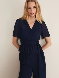 Aster Plisse Wrap Top Co-Ord