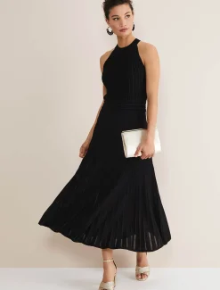 Athena Halter Neck Pointelle Dress
