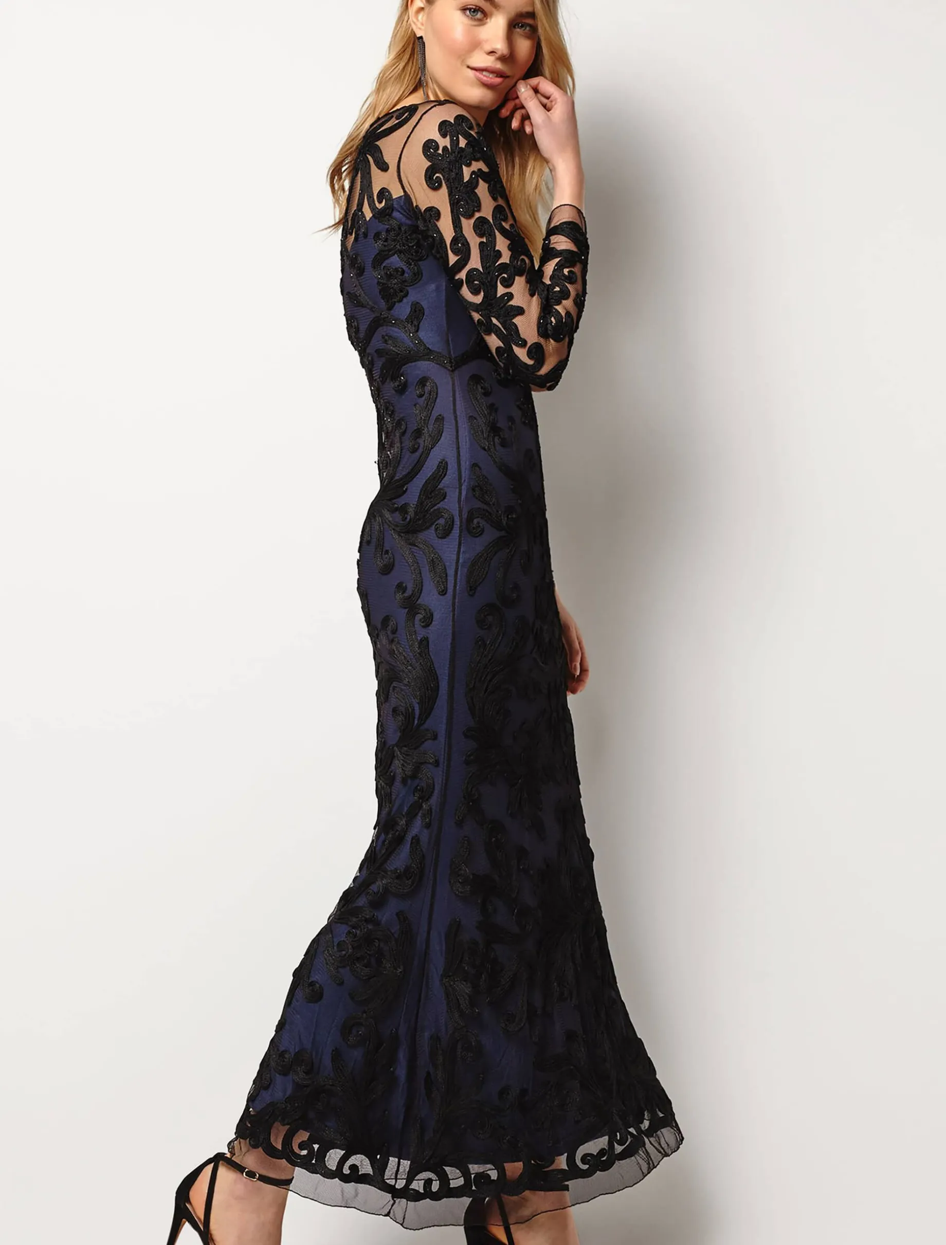 Aubree Tapework Lace Maxi Dress