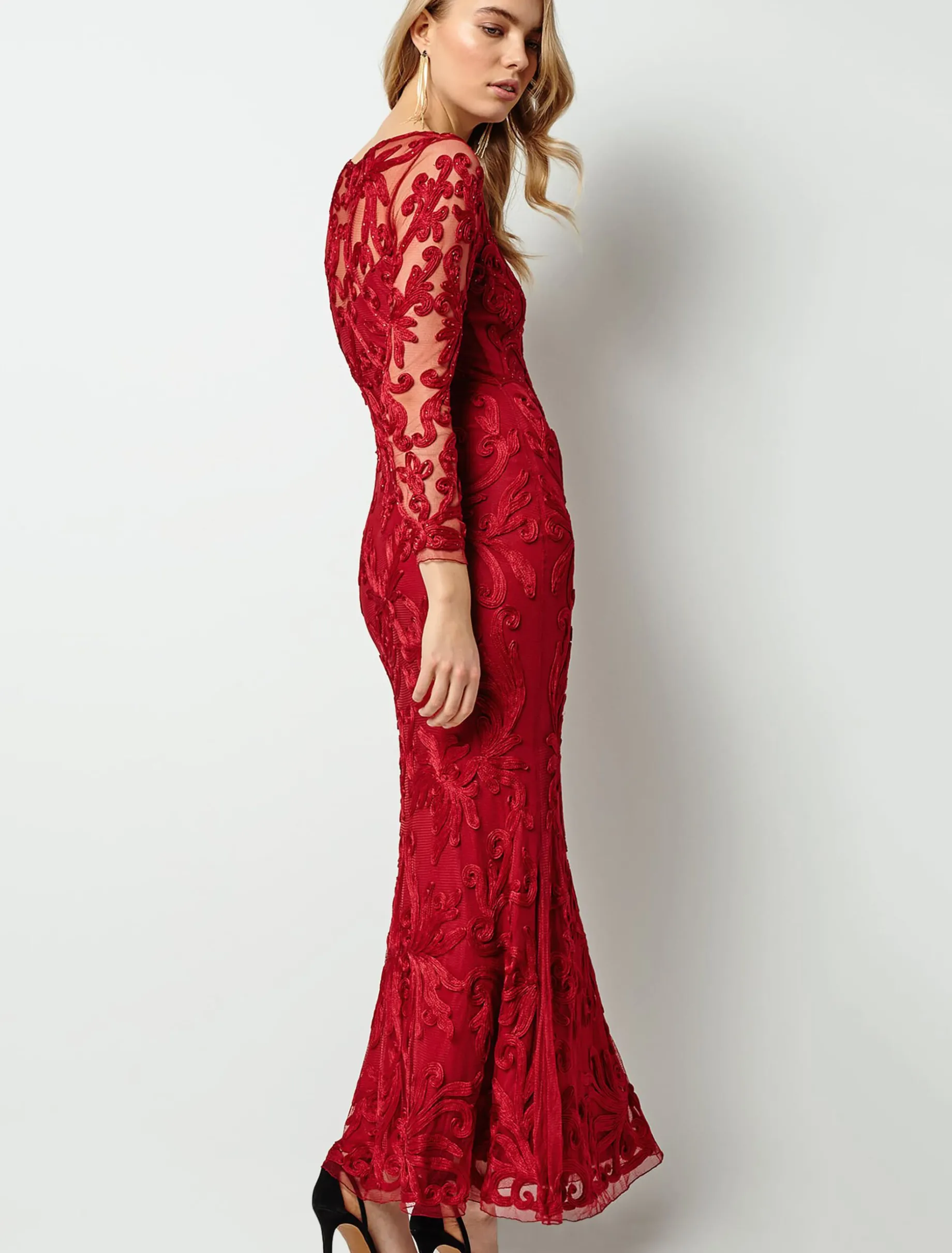 Aubree Tapework Lace Maxi Dress