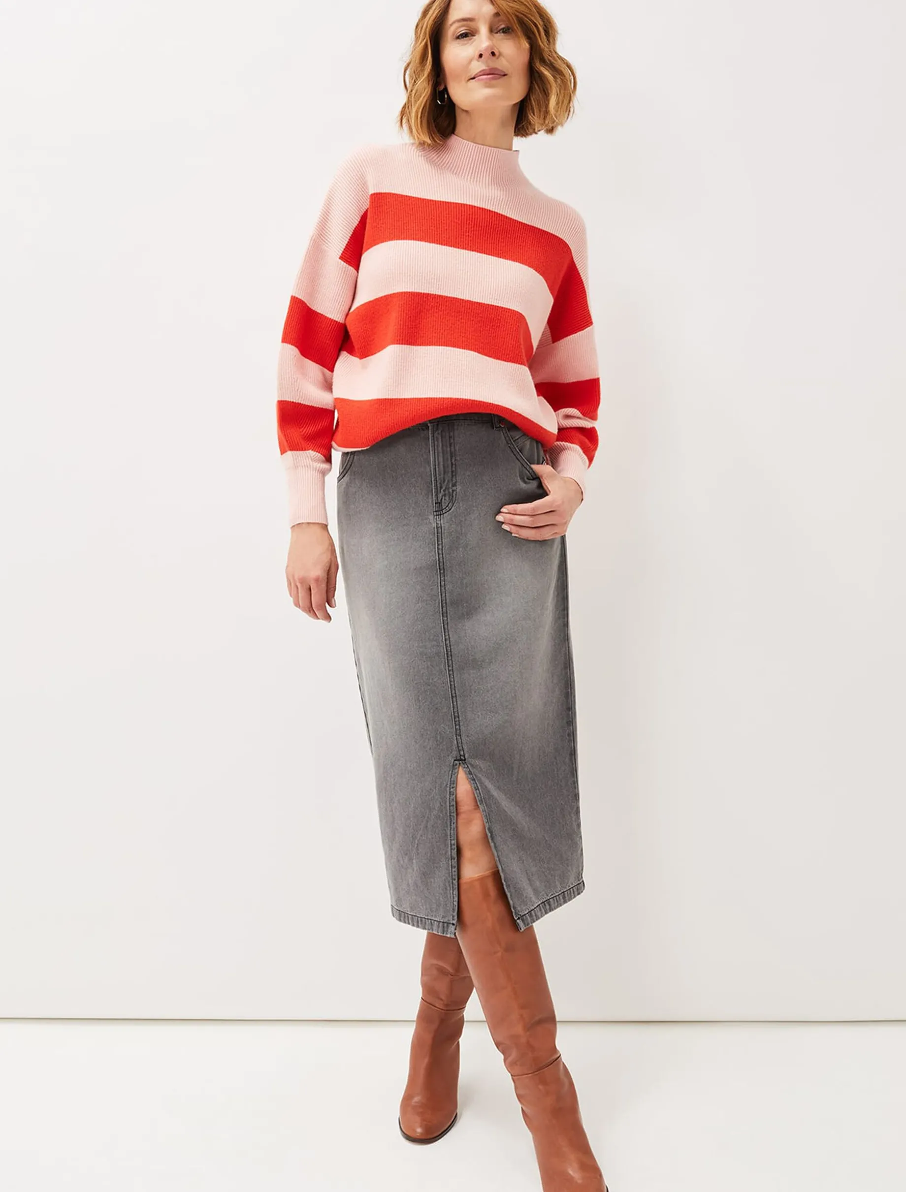 Aubrey Denim Midi Skirt