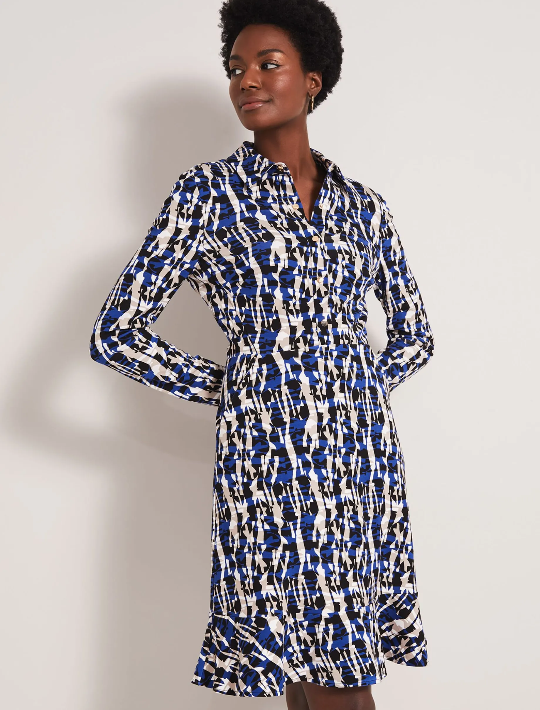 Avaline Abstract Print Dress