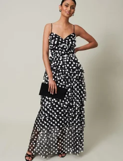 Avianna Polka Dot Tulle Maxi Dress