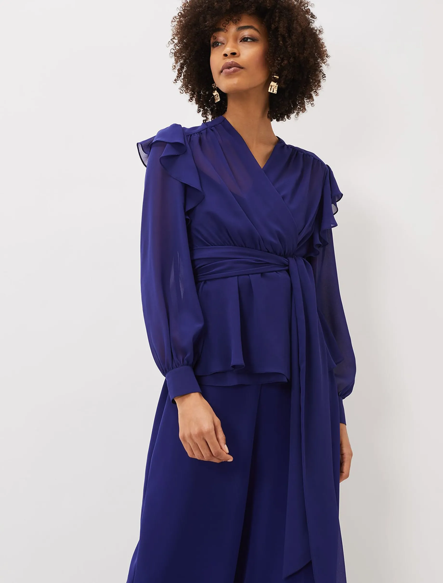 Avril Frill Wrap Co Ord Top