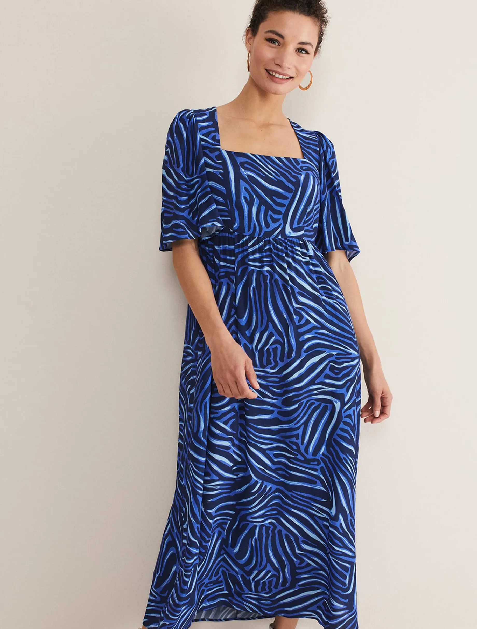 Ayesha Zebra Print Midi Dress