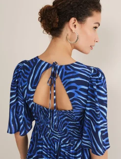 Ayesha Zebra Print Midi Dress