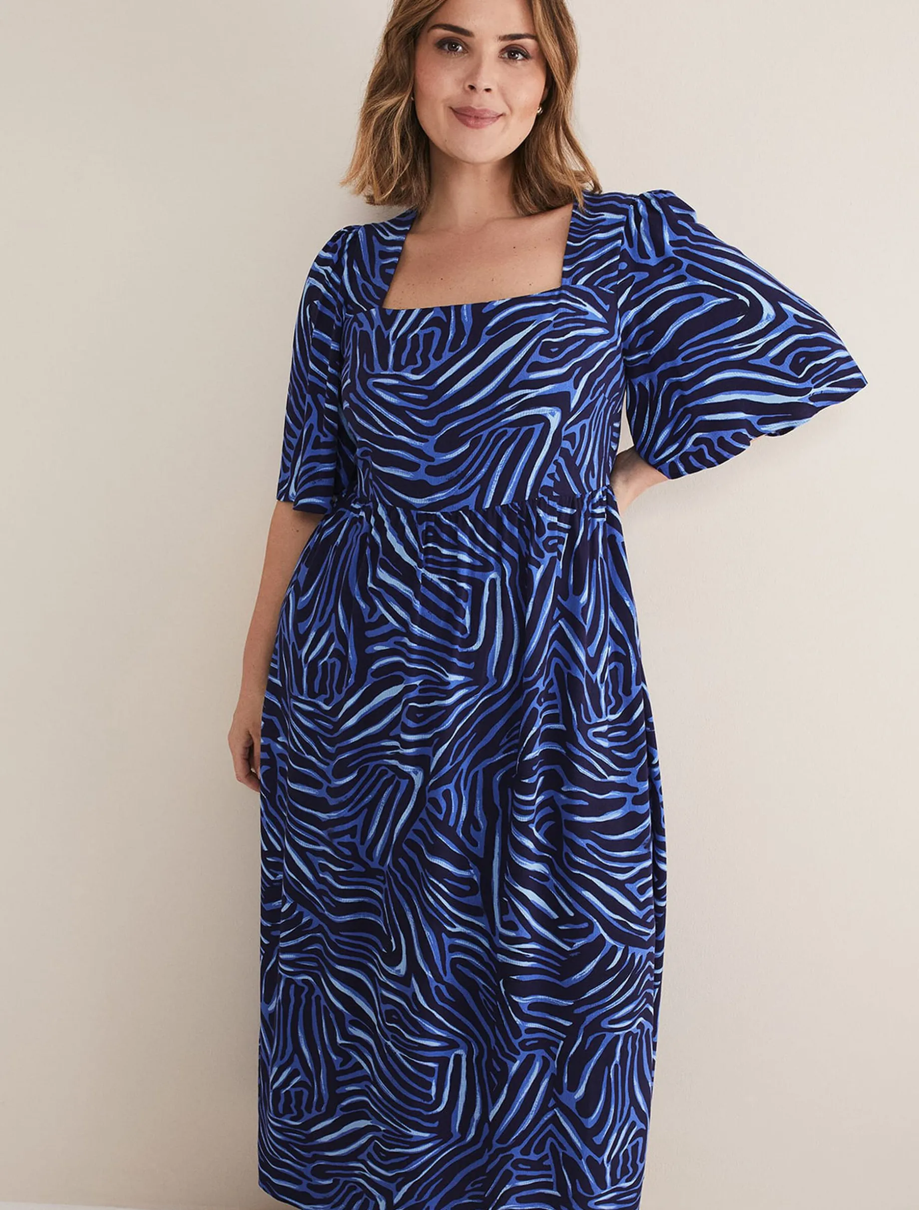 Ayesha Zebra Print Midi Dress