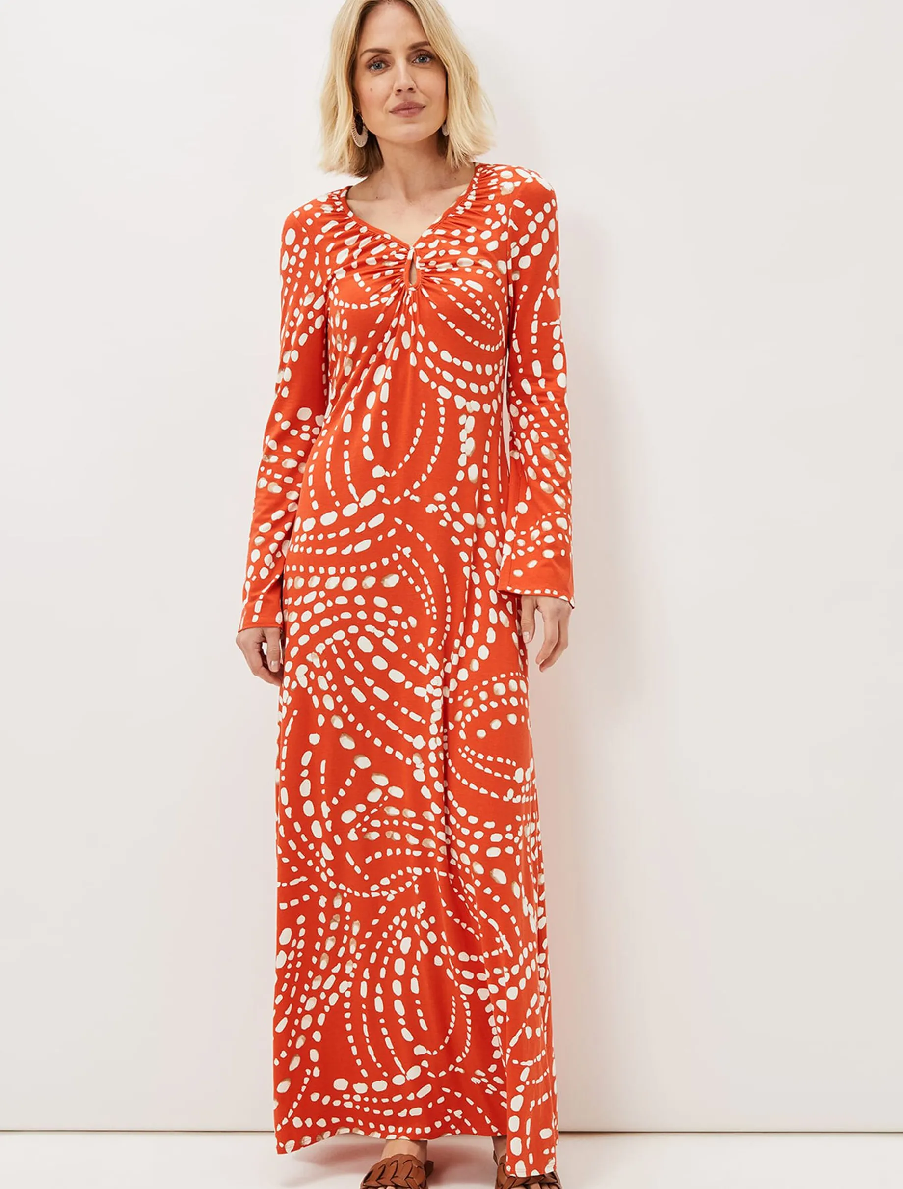 Ayla Spot Print Midi Dress
