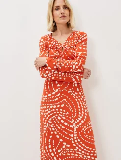 Ayla Spot Print Midi Dress