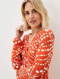 Ayla Spot Print Midi Dress