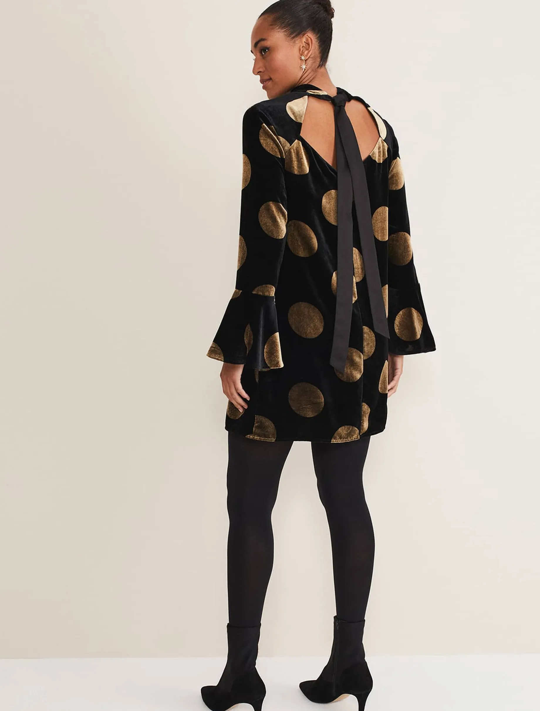 Aylin Spot Bell Sleeve Dress
