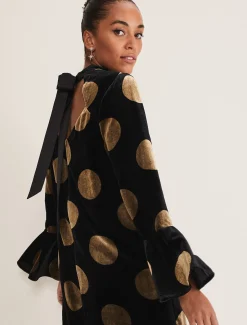 Aylin Spot Bell Sleeve Dress