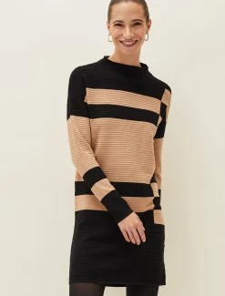 Azera Colourblock Textured Knit Dress