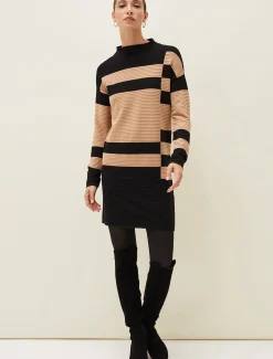 Azera Colourblock Textured Knit Dress