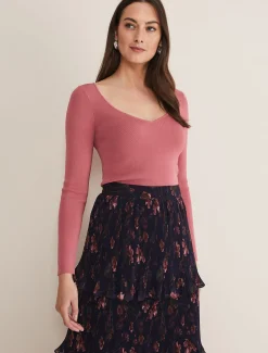 Azura Sweetheart Neck Knit Top