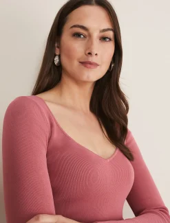 Azura Sweetheart Neck Knit Top
