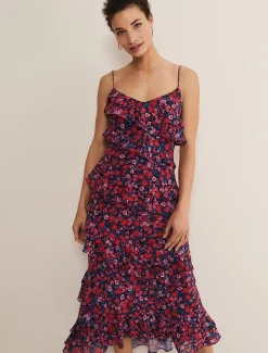 Ballie Strappy Asymmetric Frill Dress