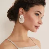 Beaded Fan Drop Earrings