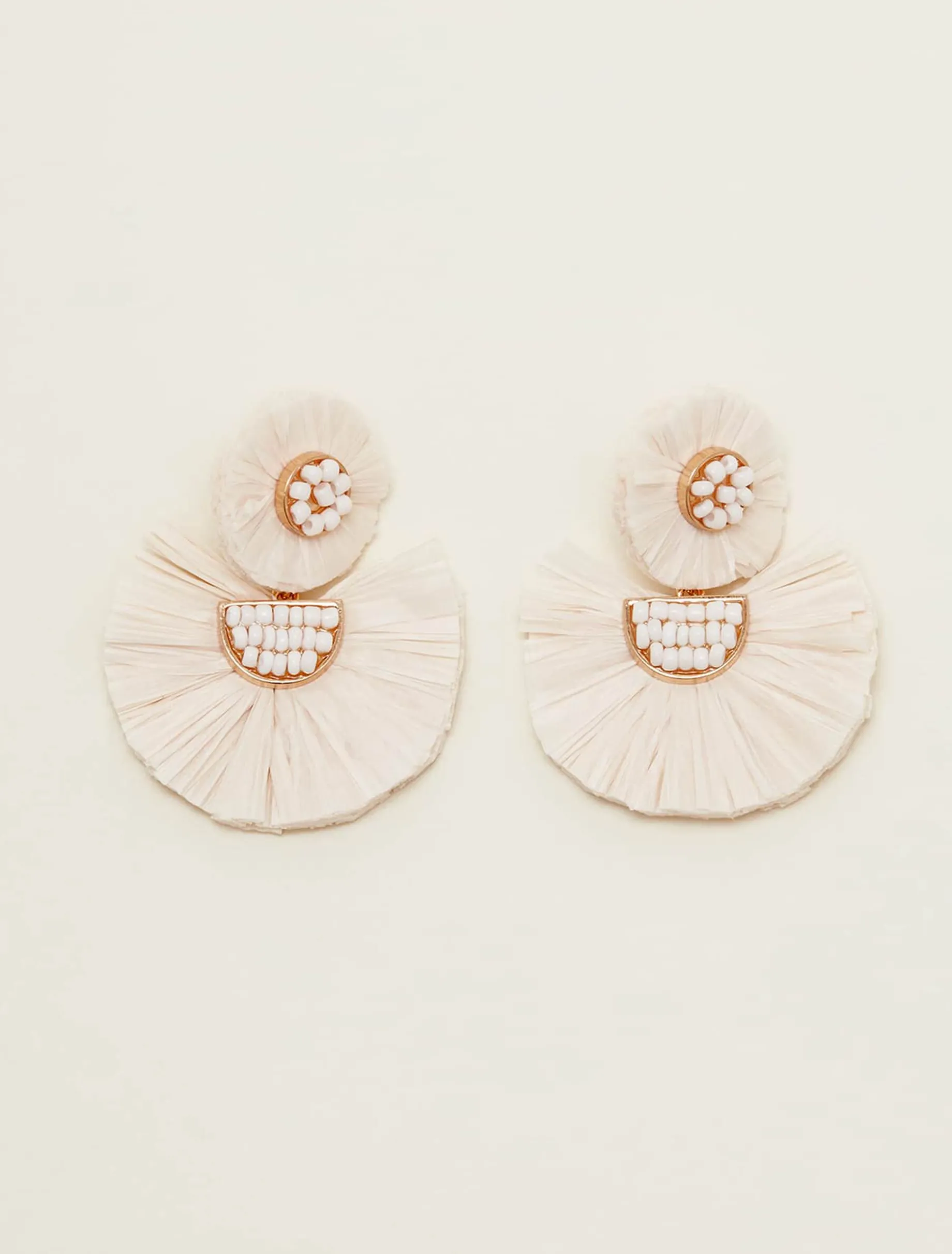 Beaded Fan Drop Earrings