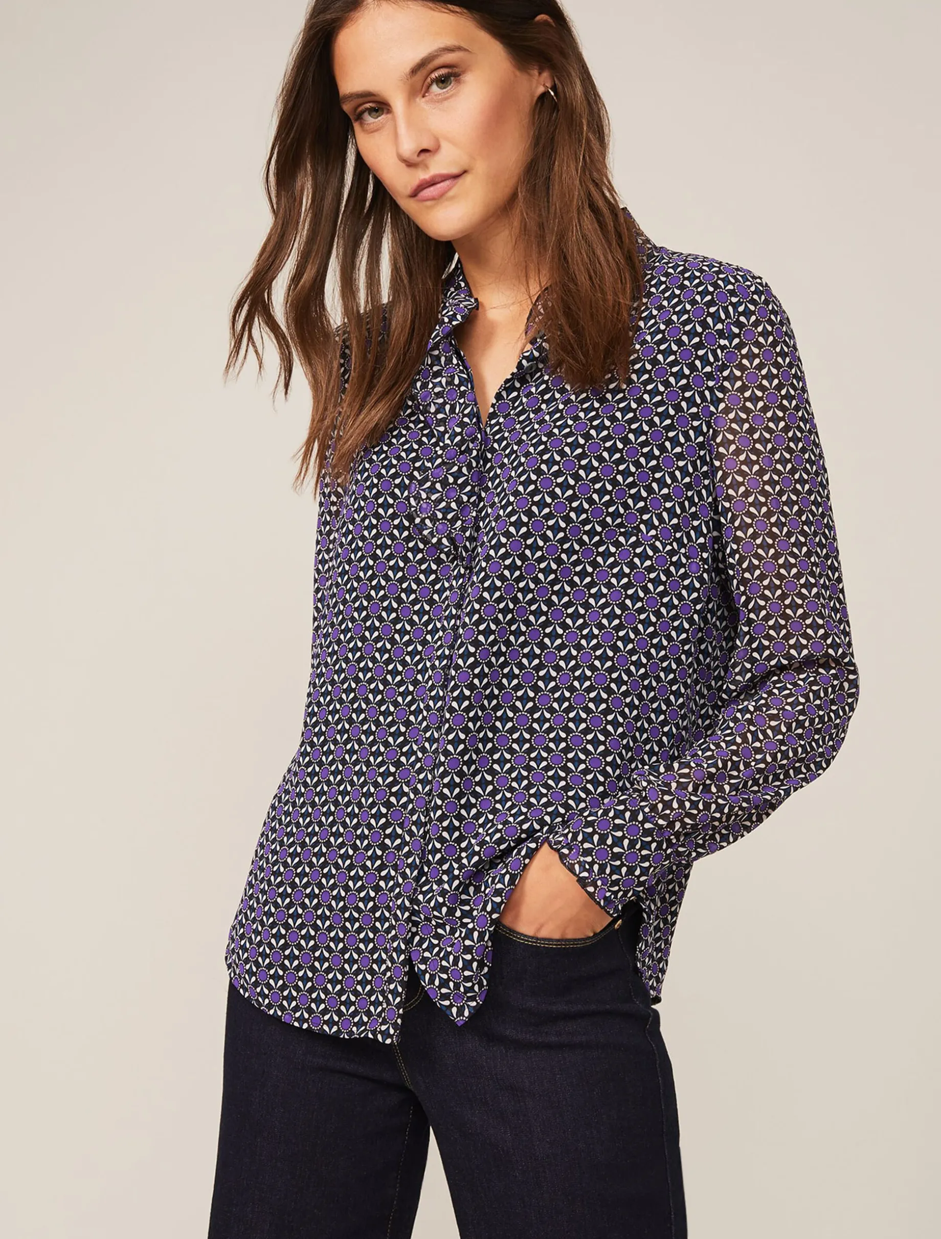 Beatrice Geo Print Blouse