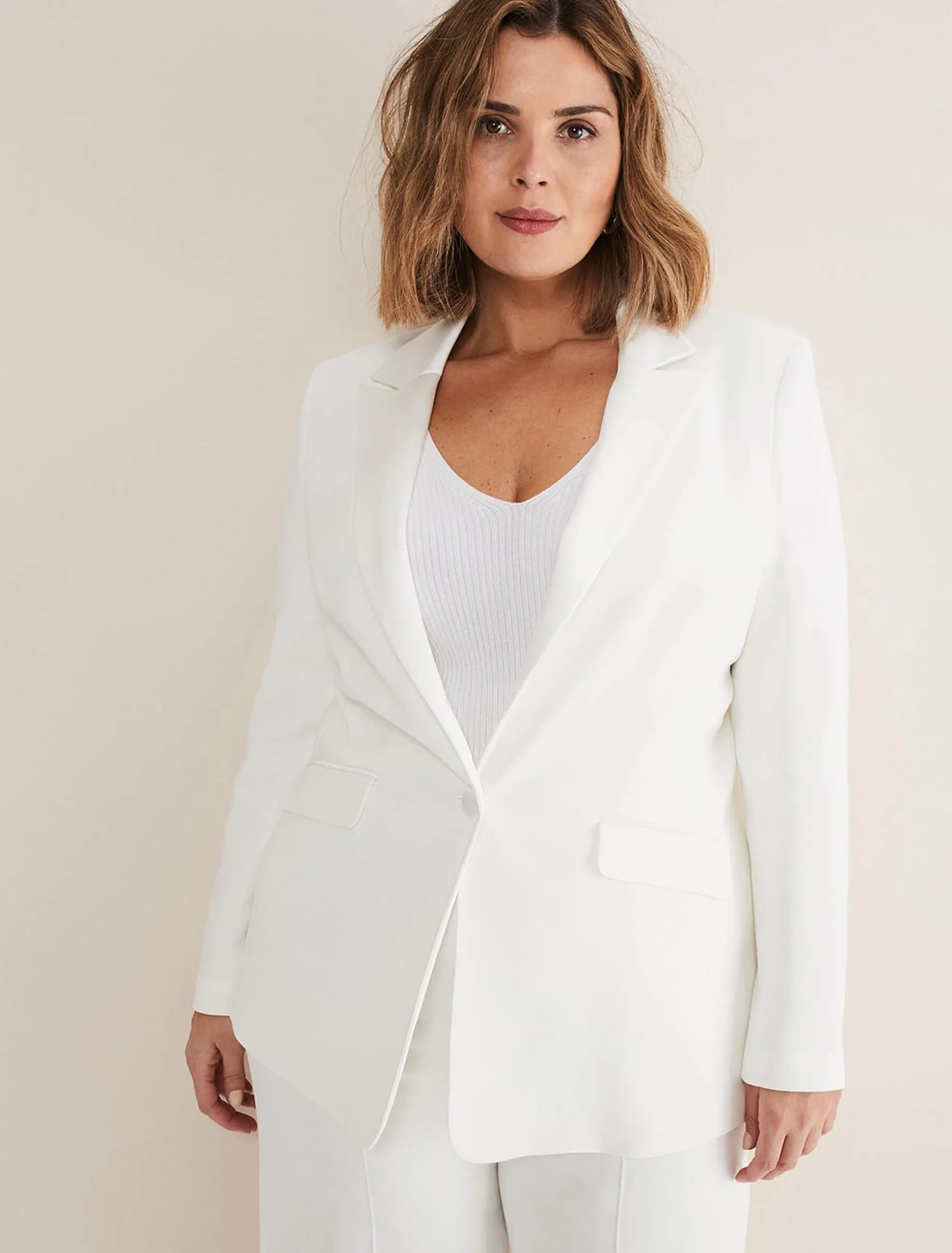 Beatriz White Satin Bridal Blazer
