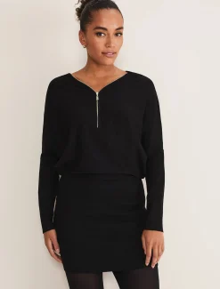 Becca Zip Neck Detail Dress