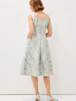 Becka Floral Jacquard Fit And Flare Dress