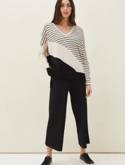 Belsa Stripe Colourblock Fine Knit Jumper