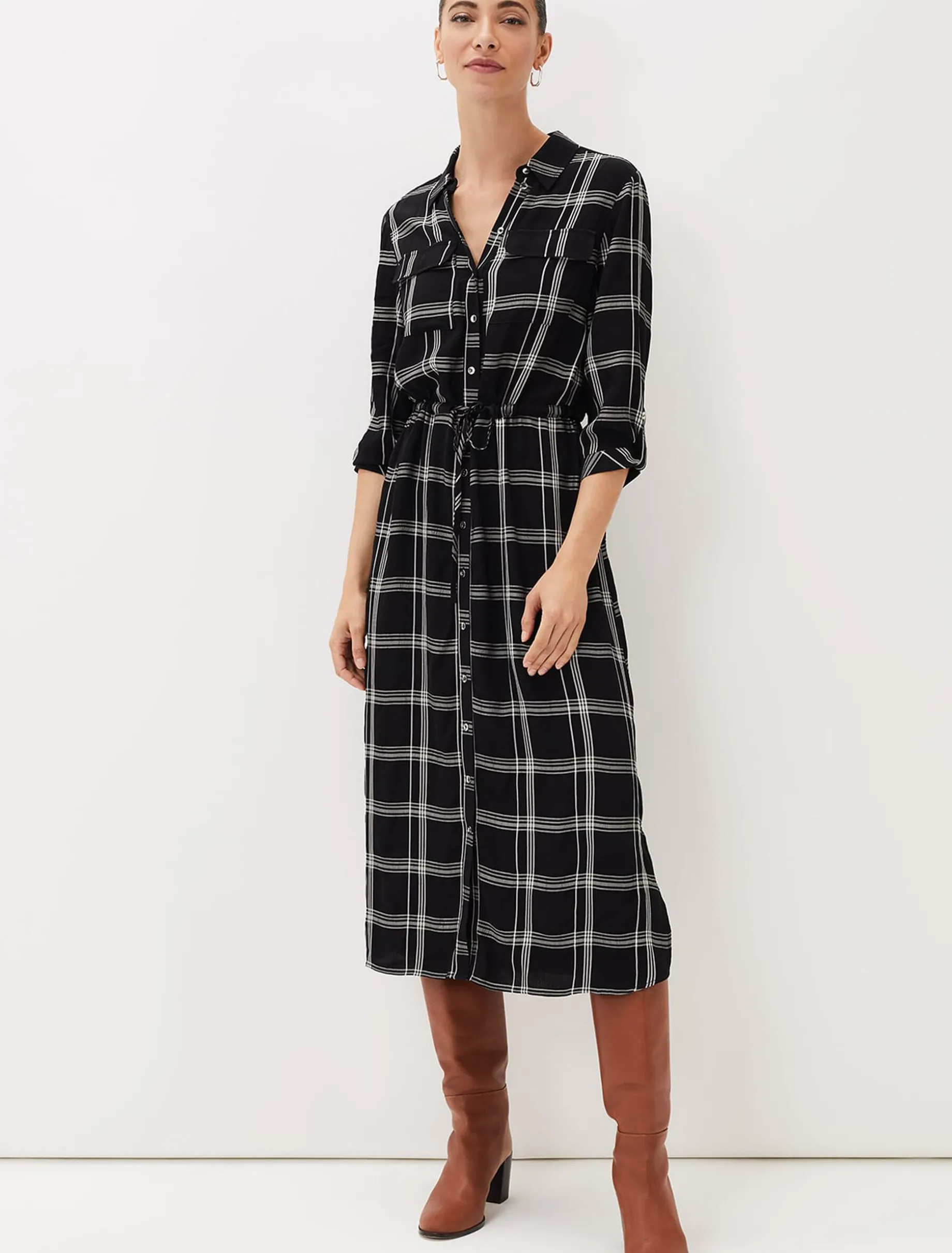 Bernadette Check Midi Dress
