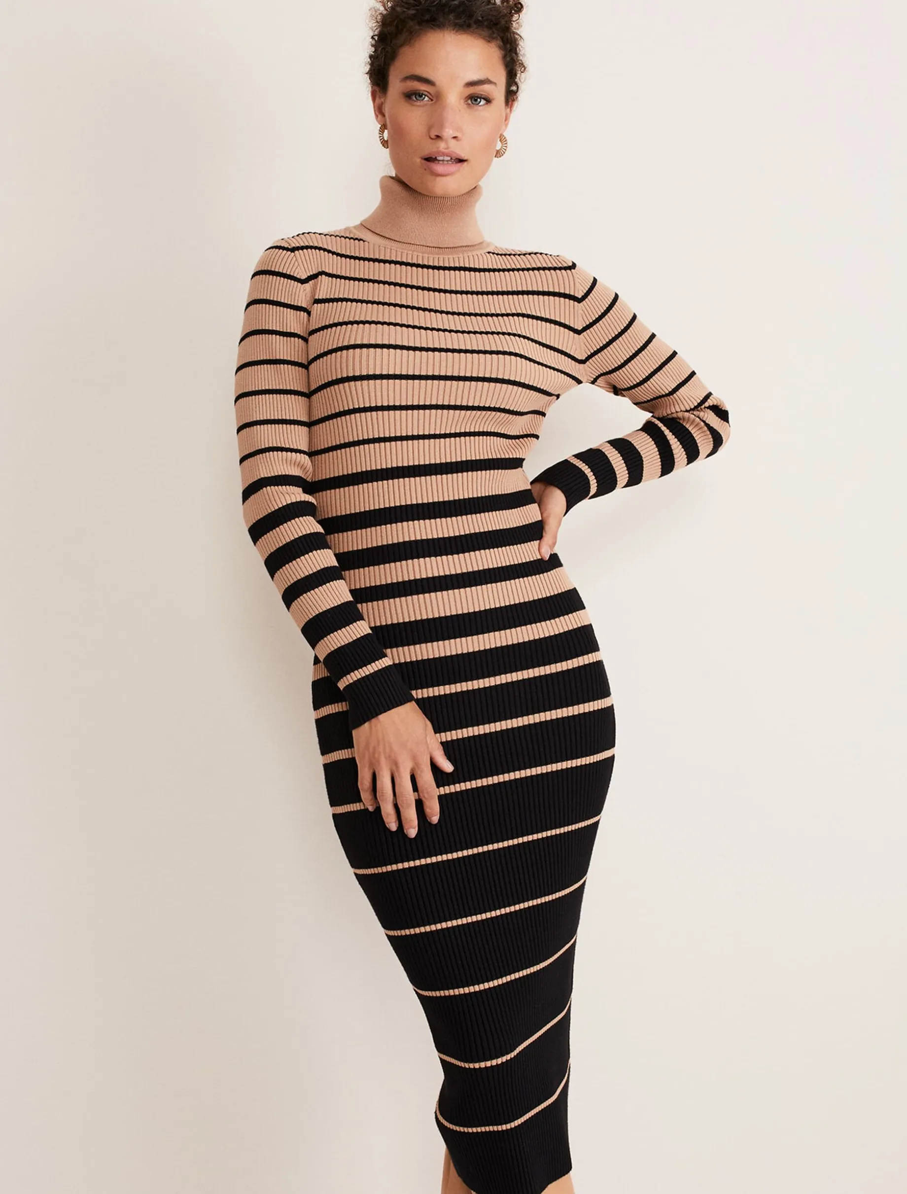 Bettie Ombre Colourblock Ribbed Dress