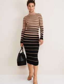 Bettie Ombre Colourblock Ribbed Dress