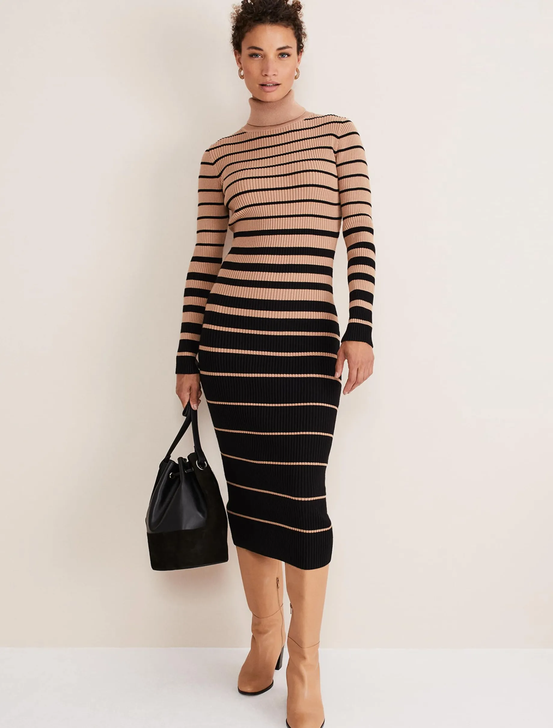 Bettie Ombre Colourblock Ribbed Dress
