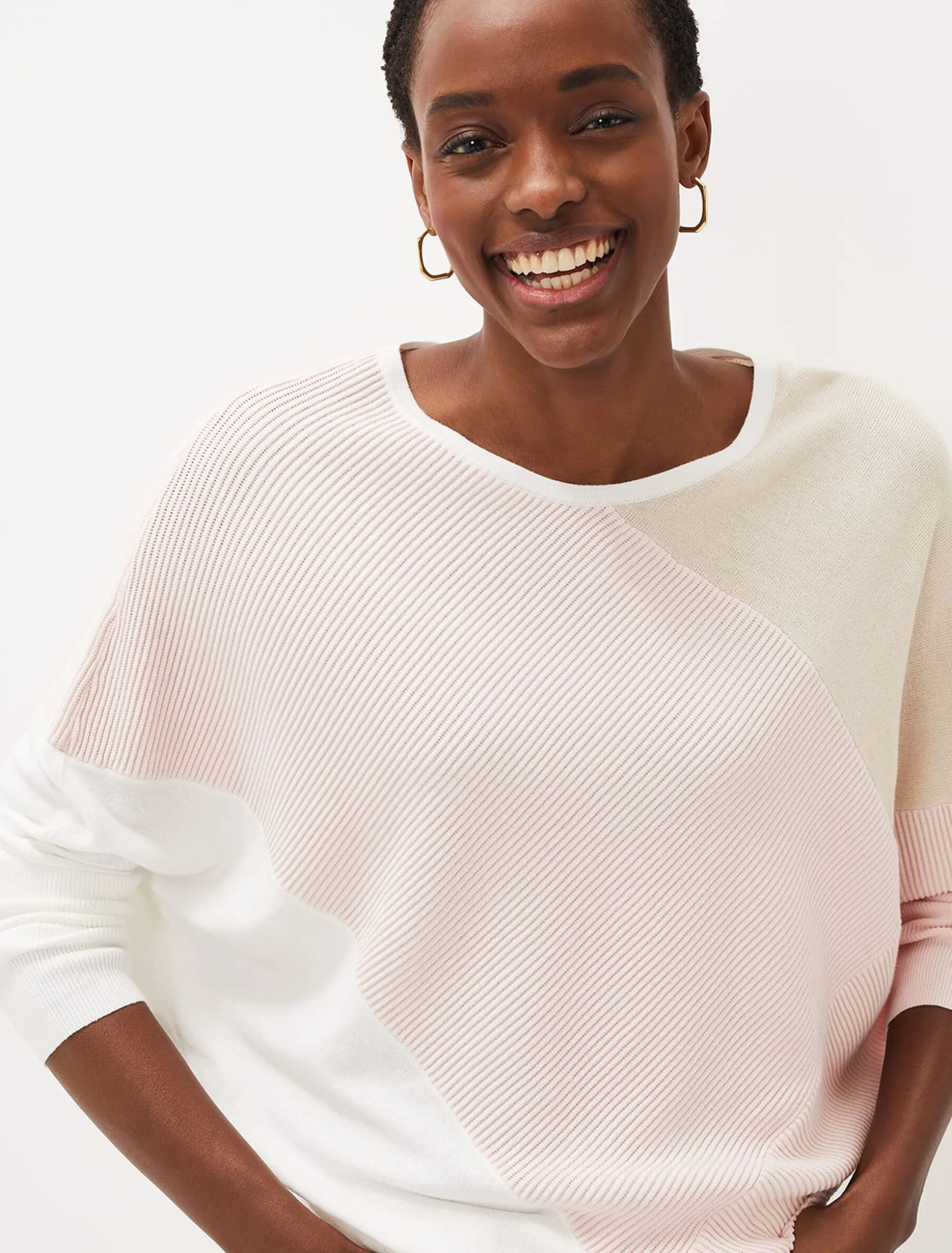 Bex Textured Colourblock Knit Jumper