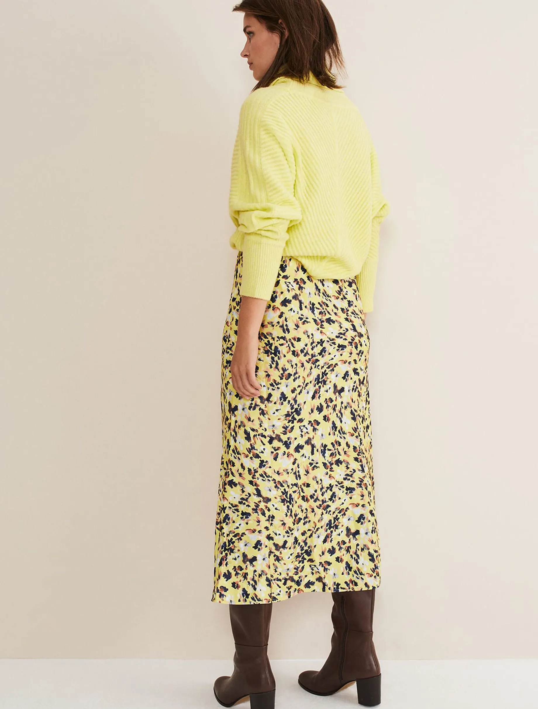 Blaire Floral Satin Slip Skirt