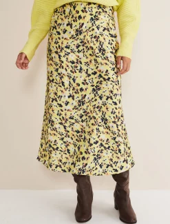 Blaire Floral Satin Slip Skirt