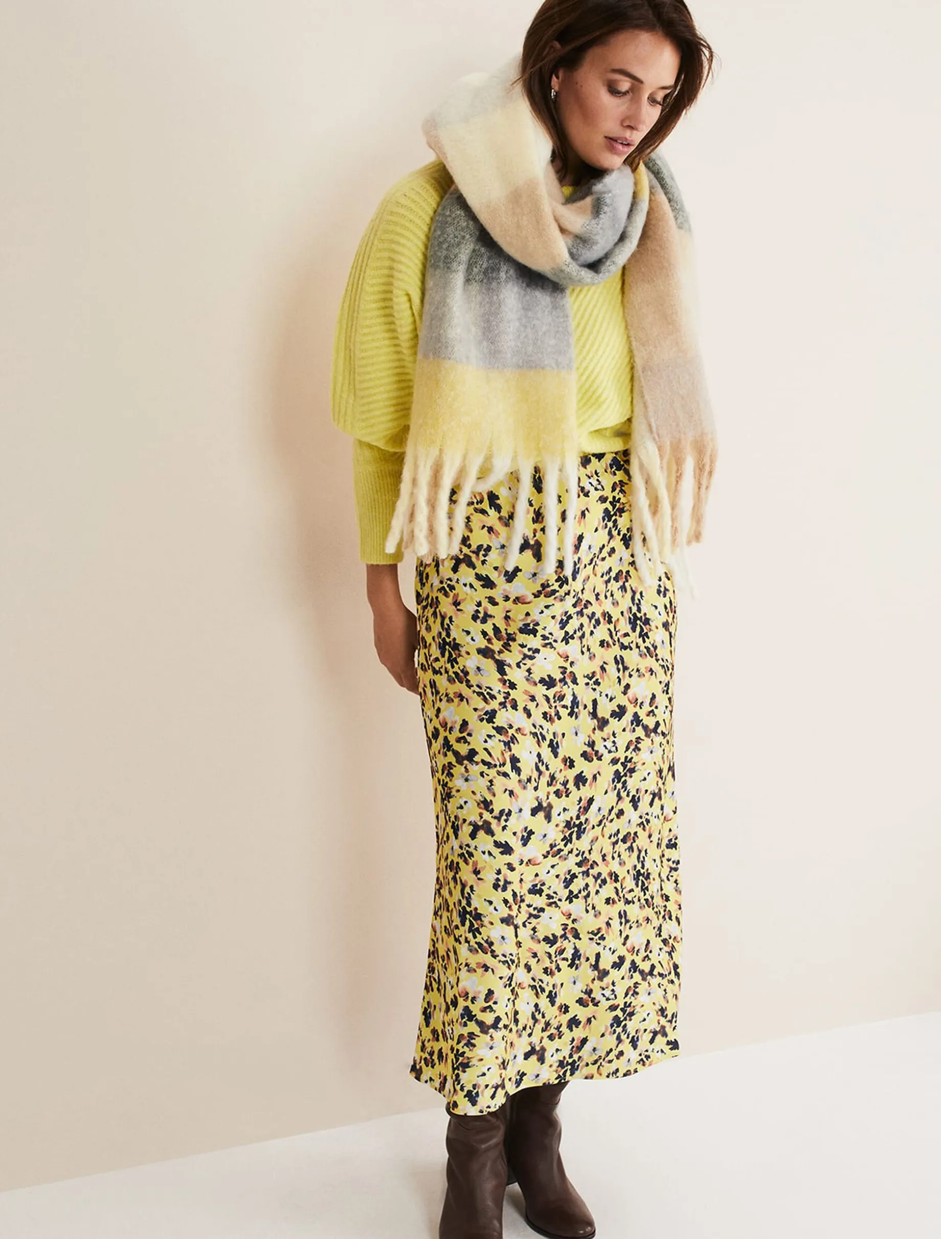 Blaire Floral Satin Slip Skirt