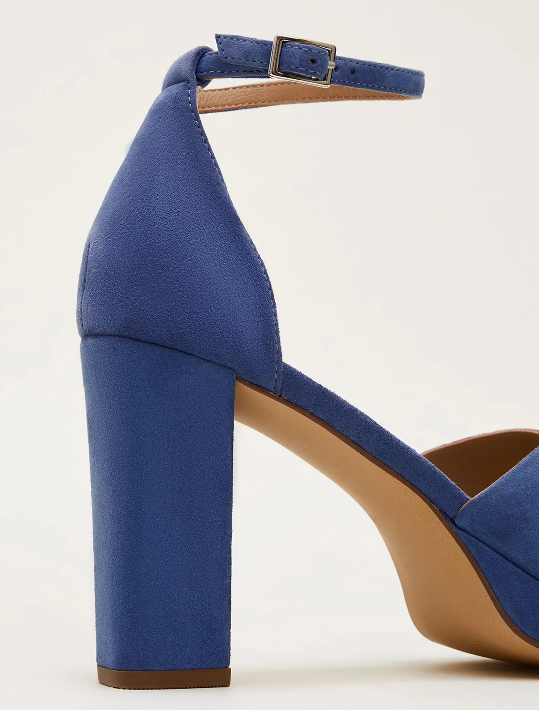 Blue Suede Platform Heels