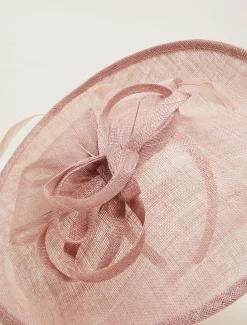 Bow And Feather Disc Fascinator