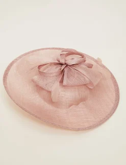 Bow And Feather Disc Fascinator