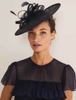 Bow And Feather Disc Fascinator
