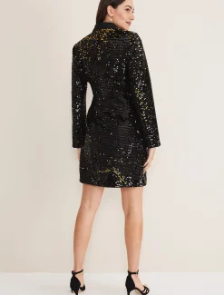 Brea Wrap Tuxe Sequin Dress