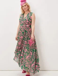 Brianna Pleated Print Dress