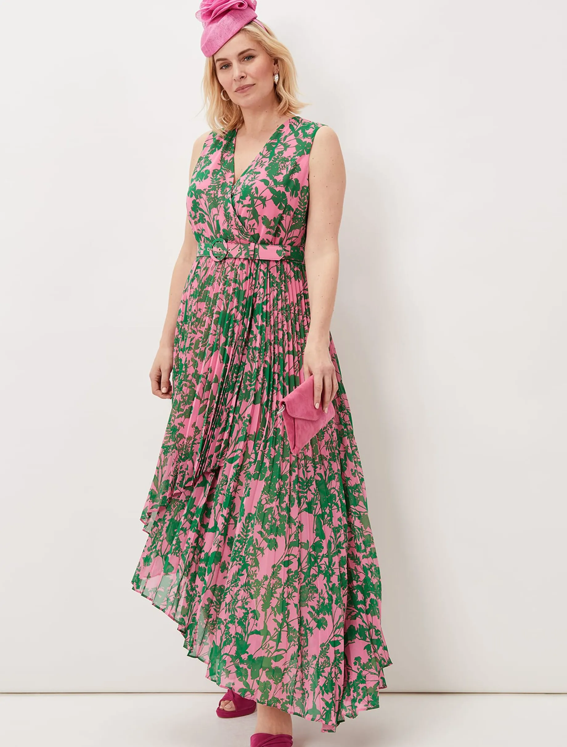 Brianna Pleated Print Dress