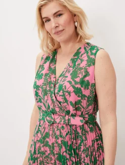 Brianna Pleated Print Dress
