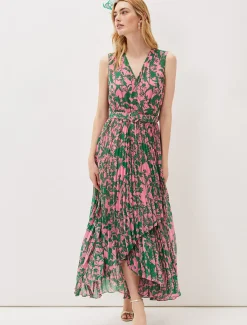 Brianna Pleated Print Dress