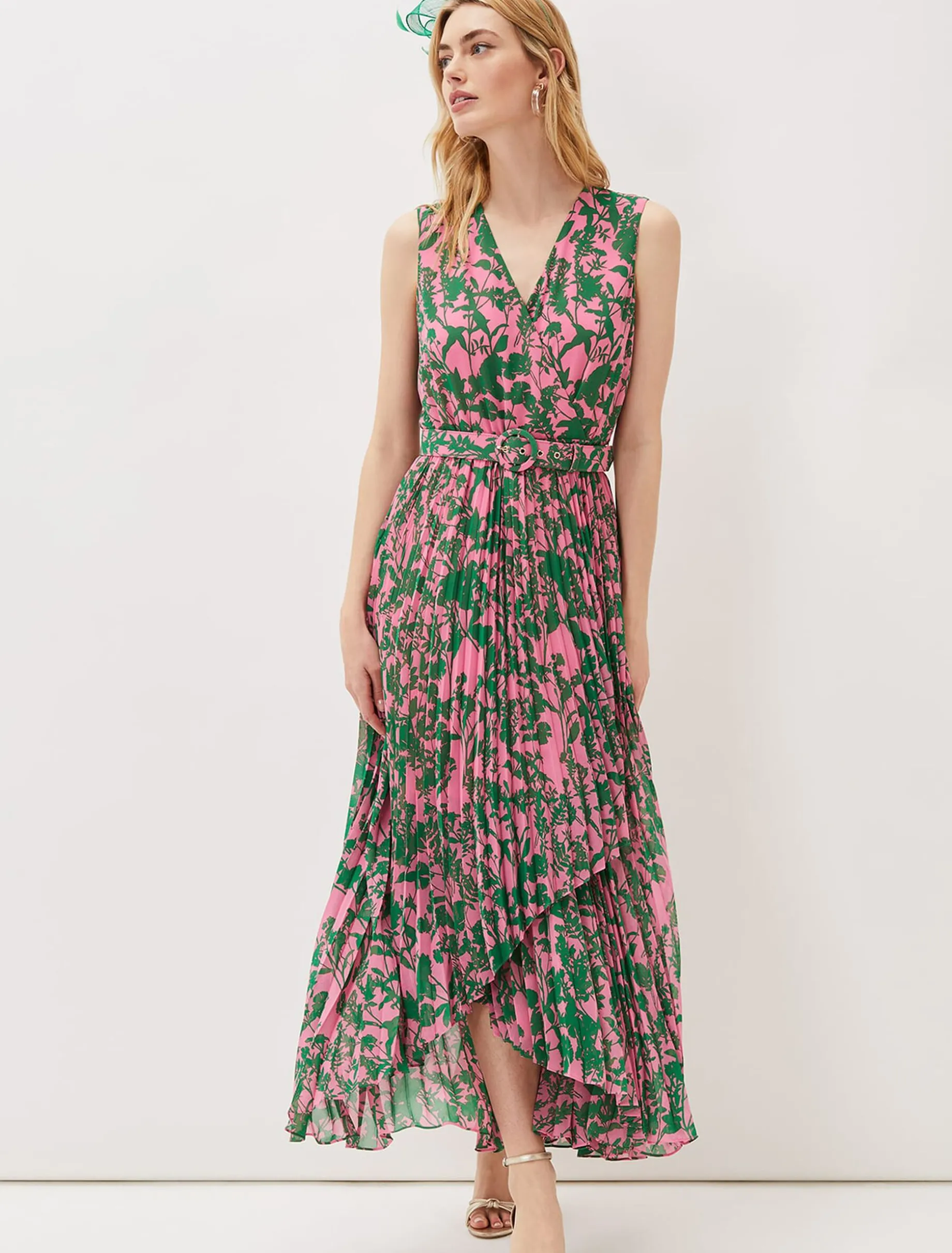 Brianna Pleated Print Dress