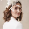 Bridal Feather Flower Chunky Headband