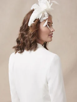 Bridal Feather Flower Chunky Headband