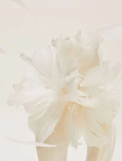 Bridal Feather Flower Chunky Headband